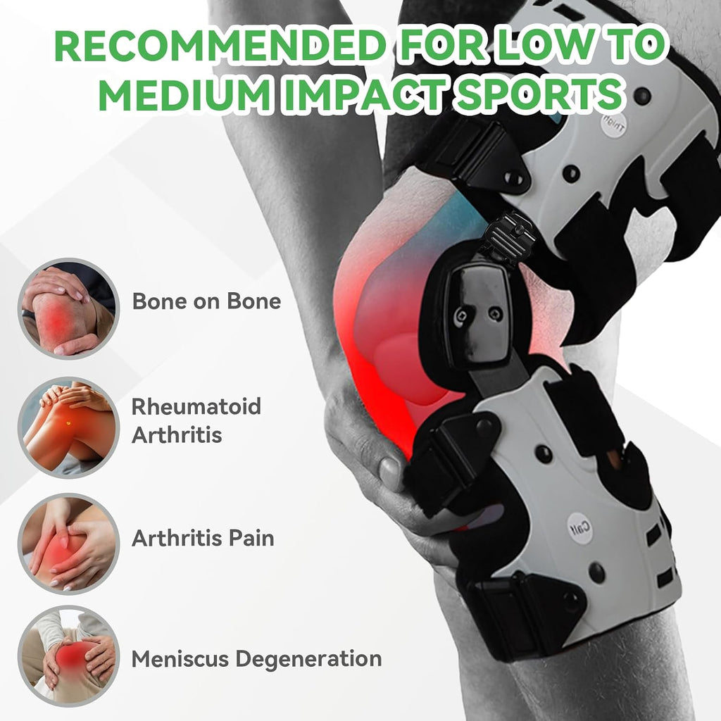 Orthomen Unloader OA Knee Brace for Arthritis Pain Relief - Adjustable Offloader Medial & Lateral Knee Support for Osteoarthritis, Bone on Bone, Meniscal Tear Recovery - Recovery Stabilizer for Men & Women (Right)