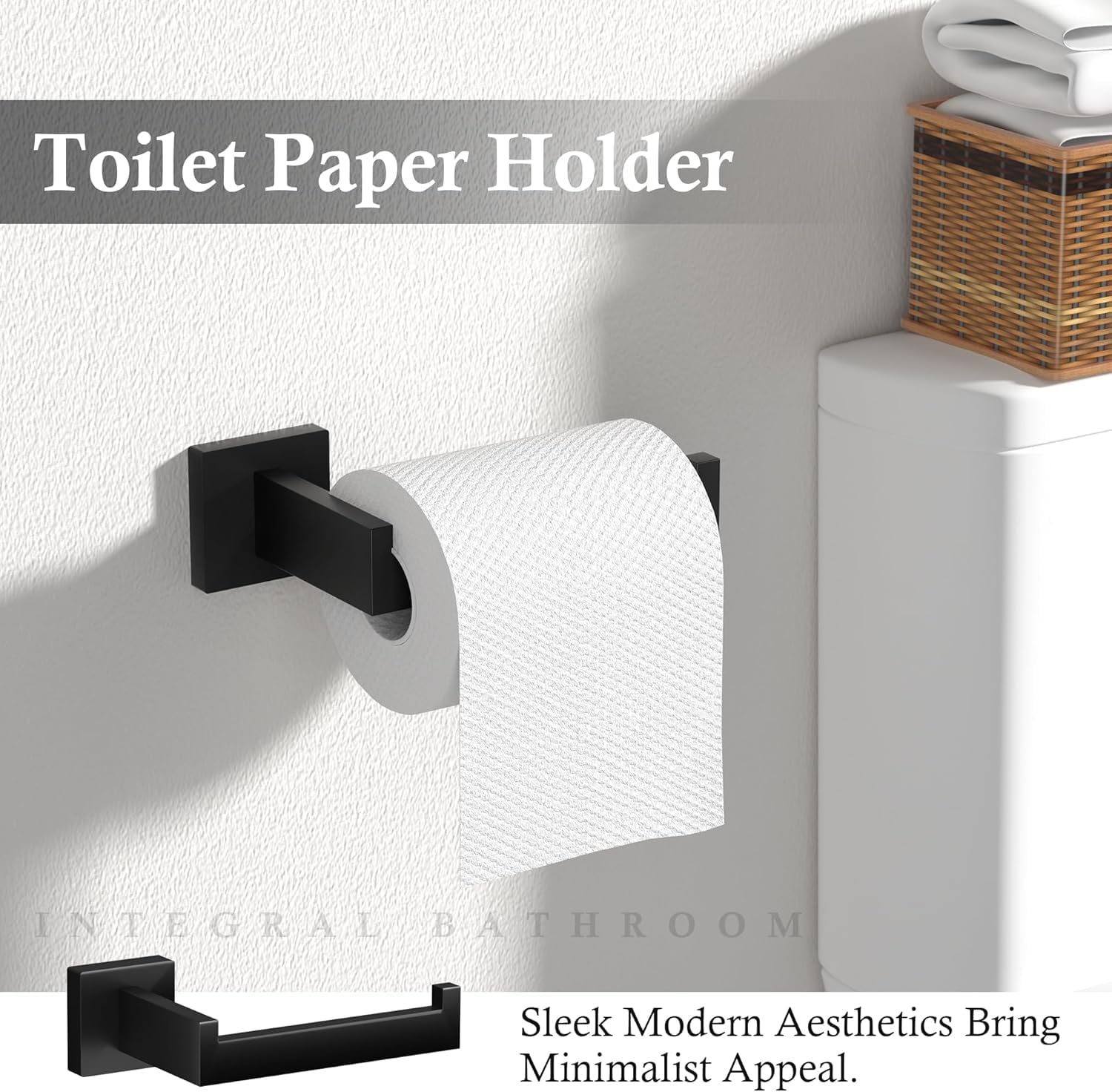15-Piece Matte Black Bathroom Accessories Set – 23.6' Towel Bar, Towel Ring, Toilet Paper Holder & Hooks, Wall Mounted Bathroom Hardware, Rust & Corrosion-Resistant, Ideal for Modern Bathrooms