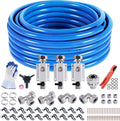 Shop Air Line Kit 3/4' 100FT Compressed Air Piping System HDPE-Aluminum-HDPE Air Tubing with 4-Way Aluminum Blocks Brass Valves Air Piping Fittings Kit Air Compressor Accessories for Garage