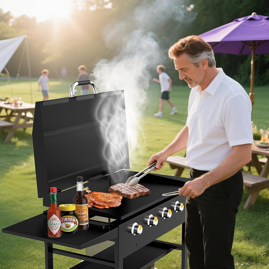 Back Hinged Lid with Handle for Blackstone and Other Brand 36' Griddles, Griddle Accessories Hard Cover Hood for Blackstone 36' Griddle 1825 1818 1836 1899 1863 1866 2122 1923 1565 1554 1560 2149 1841