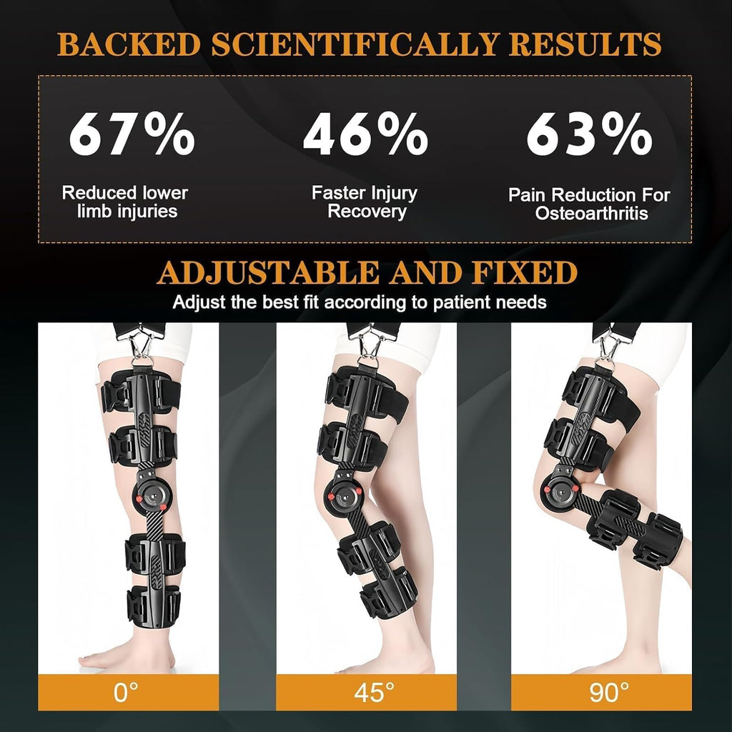 Carbon Fiber Unloader Knee Brace,Hinged Brace Knee Immobilizer for ACL,MCL,PCL Injury,Orthopedic Rehab,Post Op,Support for Arthritis Pain,Osteoarthritis Meniscus Tear(Applicable to left & right feet)