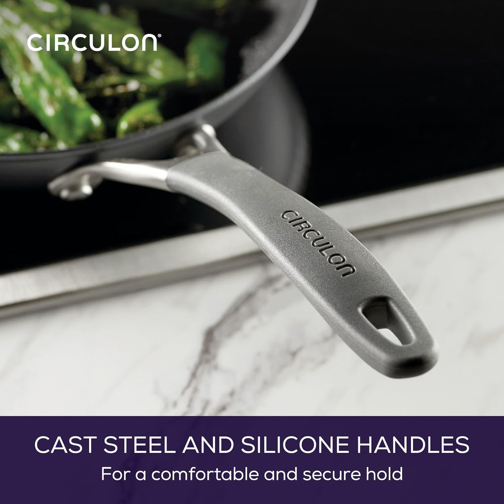 Circulon A1 Series with ScratchDefense Nonstick Induction Frying Pan Set, 6-Piece Cooking Pans Set, Induction Cookware, Graphite