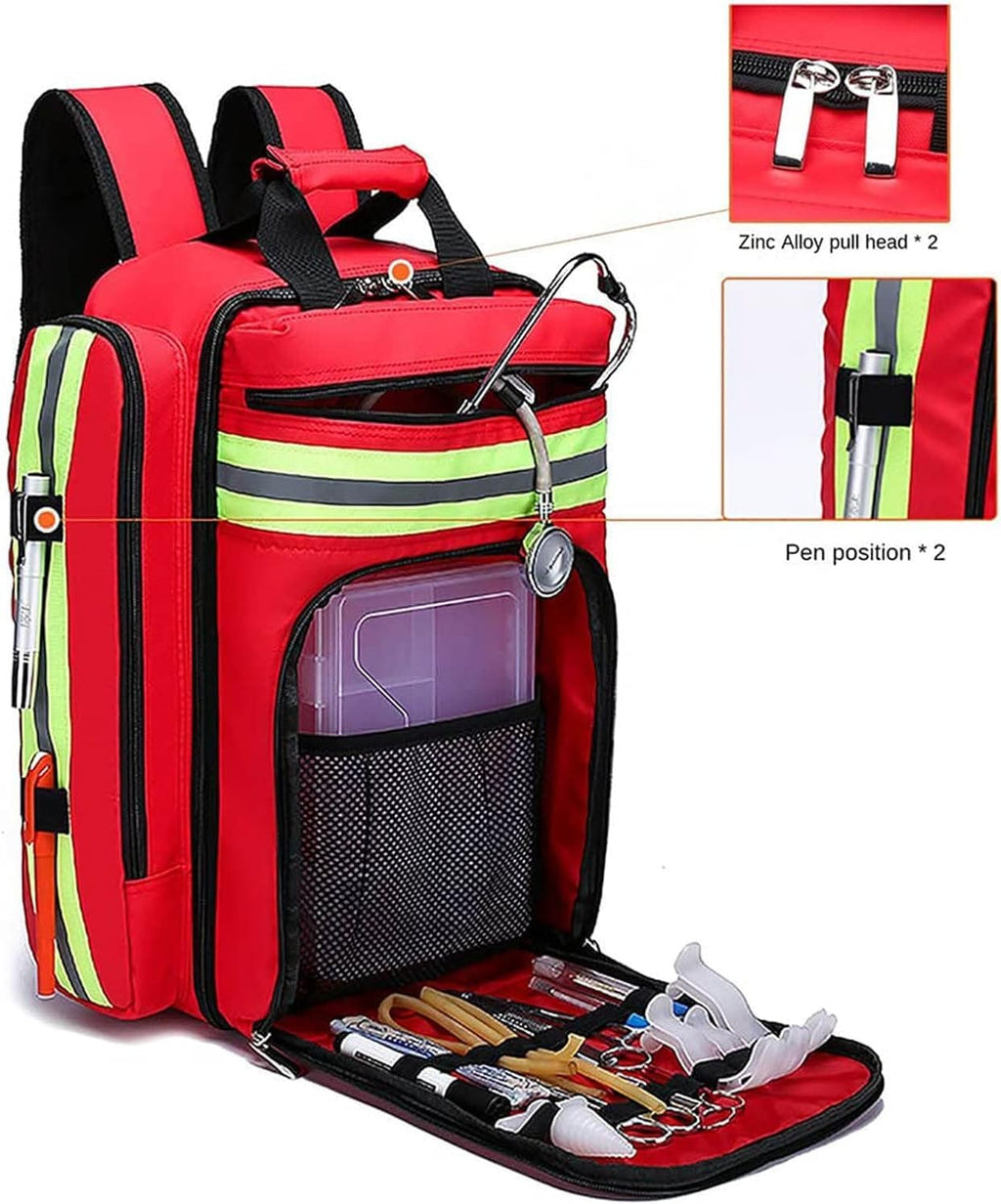 Empty First Aid Bag, Safety First Aid Empty Haversack Bag, Medication Storage Bag Portable Travel Medical Supplies Cosmetic Organizer Emergency Pill Medicine Tote Bag Outdoor Sport(Blue)