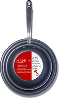 Made In Cookware | ProCoat Non Stick 3 Piece Frying Pan Set (Includes 8', 10', 12') | 5 Ply Stainless Clad | Professional Cookware | Crafted in USA | Induction Compatible | (Graphite)