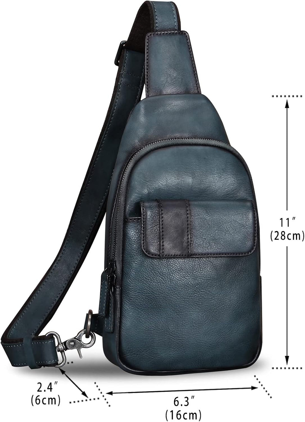 Genuine Leather Sling Bag - Vintage Sling Backpack for Men & Women - Fashion Shoulder & Crossbody Bag