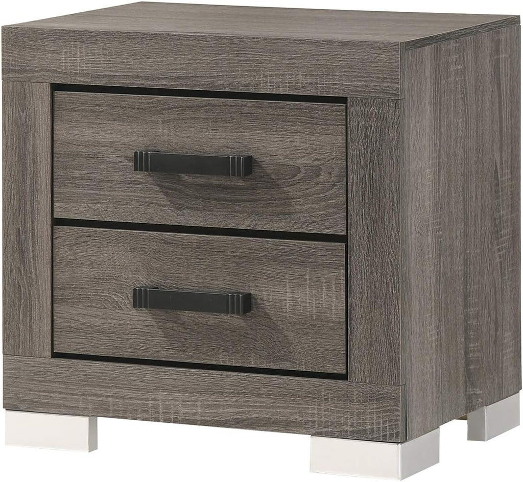 Kings Brand Furniture – Lorain 6-Piece King Size Gray Bedroom Set. Bed, Dresser, Mirror, Chest & 2 Nightstands