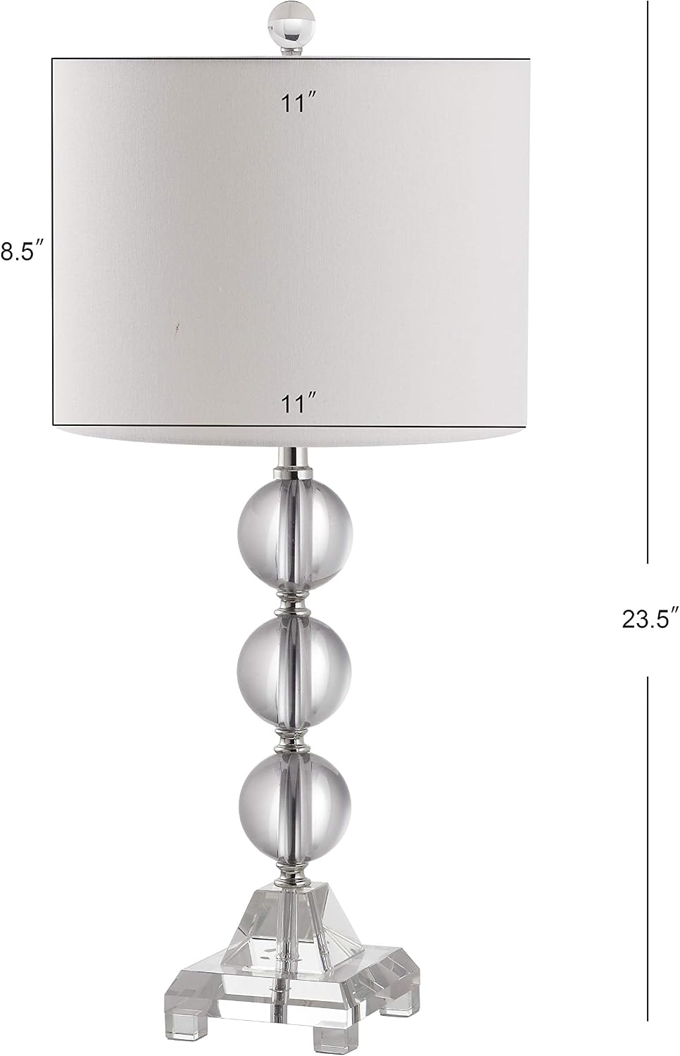 SAFAVIEH Lighting Collection Fiona Crystal Stacked Ball 24-inch Bedroom Living Room Home Office Desk Nightstand Table Lamp Set of 2 (LED Bulbs Included)