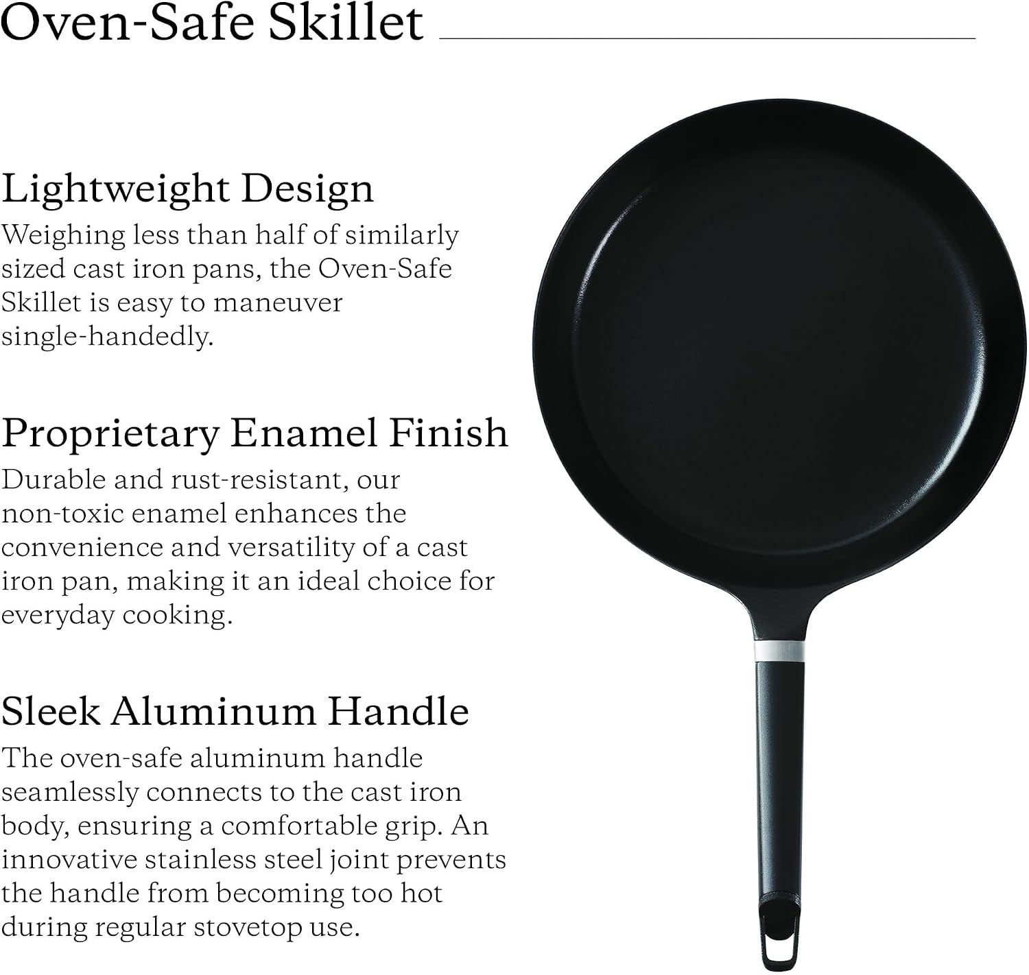 Vermicular Oven-Safe Skillet with Stainless Steel Lid | 28cm Deep (11') | Lightweight Enameled Cast Iron Pan with Non-Toxic Enamel Finish | Dishwasher-Safe | Induction-compatible | Made in Japan