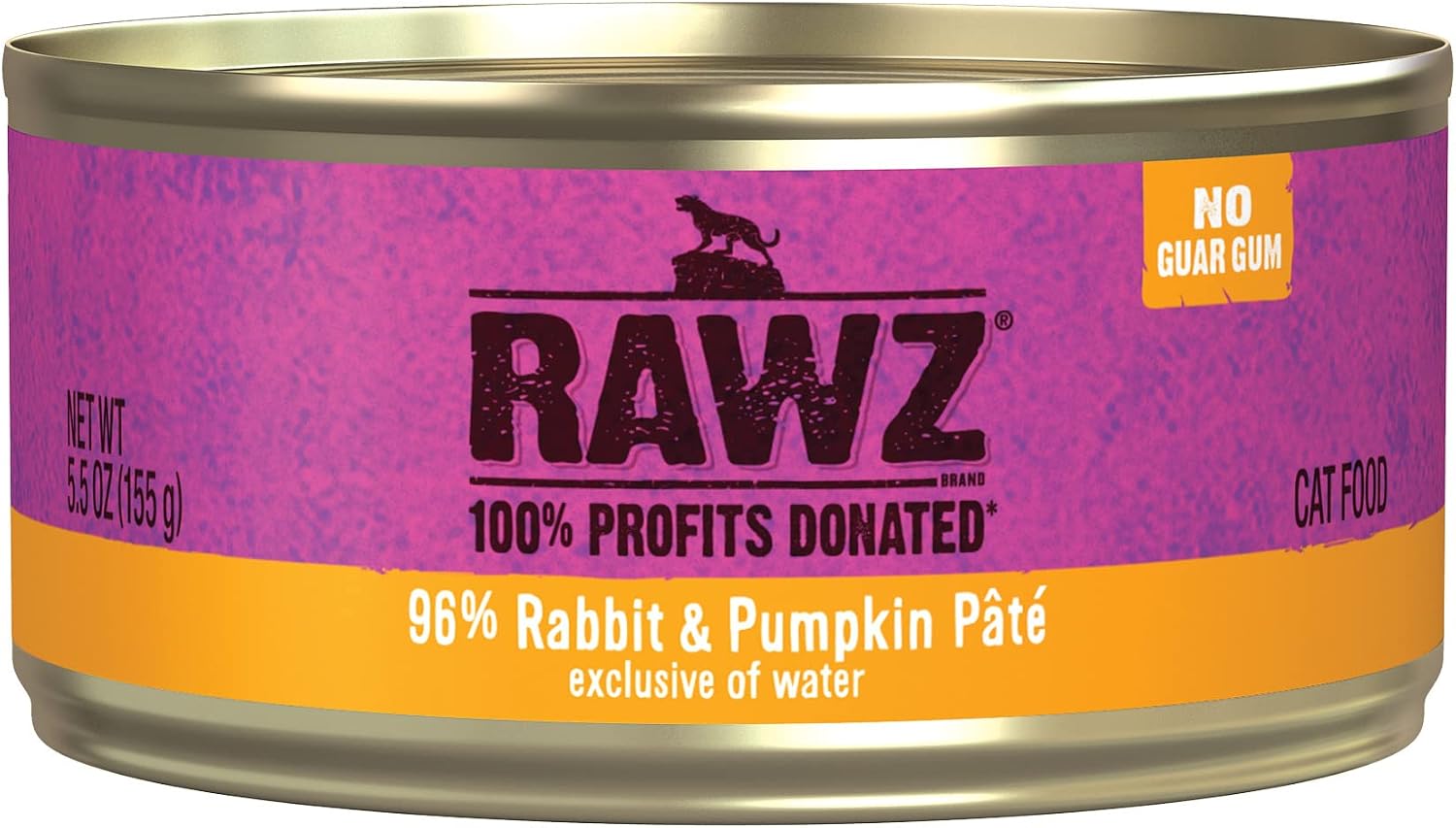 Rawz Natural Premium Pate Canned Cat Wet Food - Made with Real Meat Ingredients No BPA or Gums - 5.5oz Cans 24 Count (Rabbit & Pumpkin)