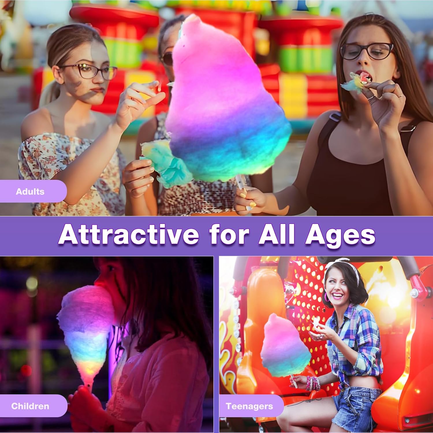 200 Pcs LED Cotton Candy Sticks – Waterproof Reusable Light-Up Cones – Glow in the Dark Candy Holders – Vibrant Flashing Colors – Party Supplies for Christmas, Birthdays, Weddings & Festivals