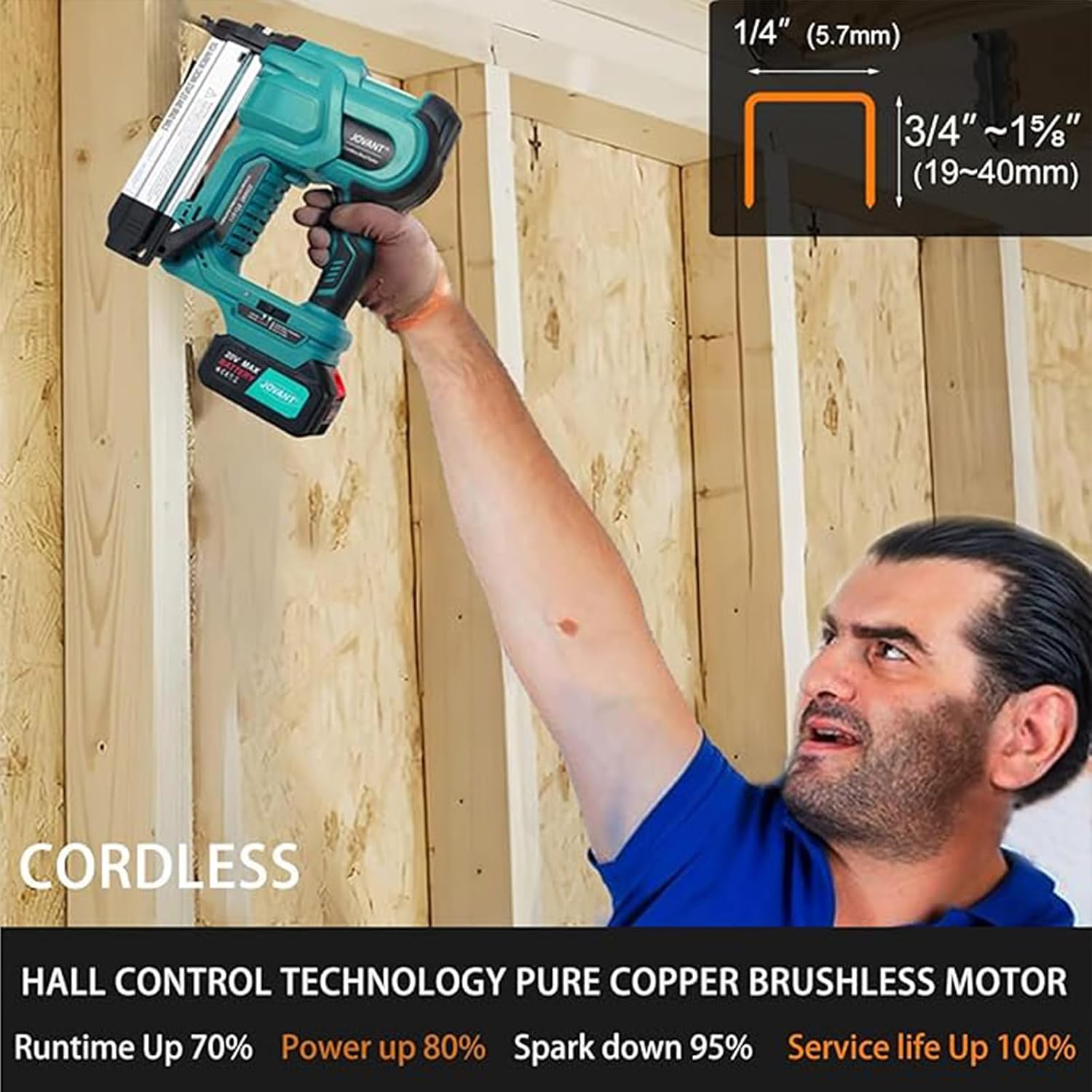 2-IN-1 Power Brad Nailer Cordless with 20V Battery,18-Ga Nail Gun Battery Powered,Compact Cordless Nail Gun/Portable Bag