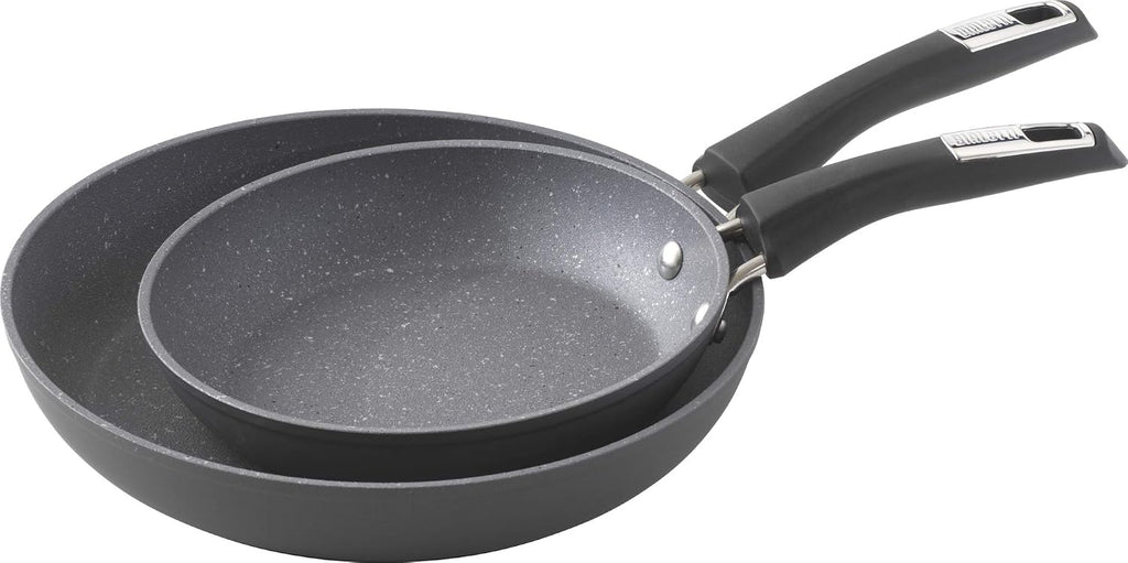 Bialetti Impact 10-Piece Textured Aluminum Cookware Set with Pots, Pans, and Dutch Oven, Nonstick Pots and Pans Set for Kitchen, Gray