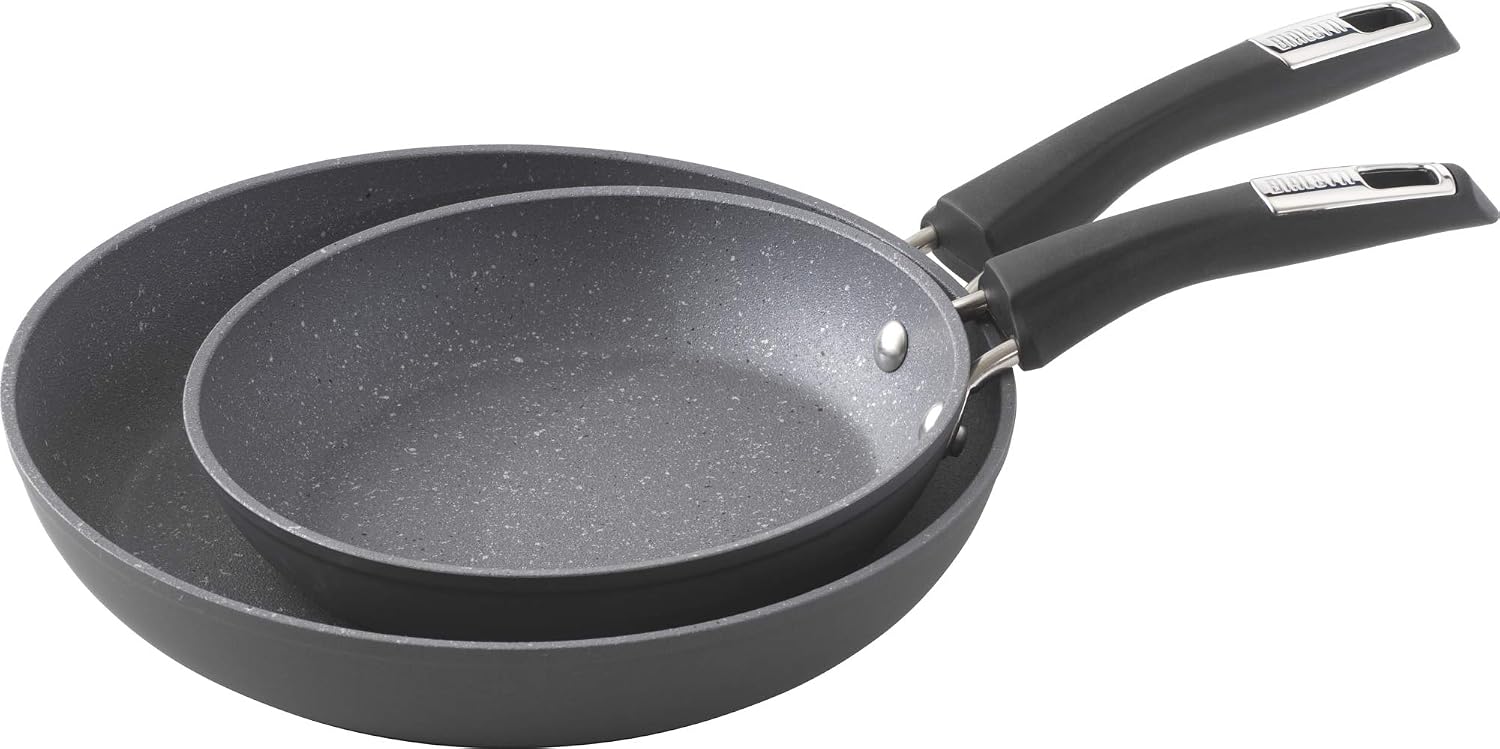 Bialetti Impact 10-Piece Textured Aluminum Cookware Set with Pots, Pans, and Dutch Oven, Nonstick Pots and Pans Set for Kitchen, Gray