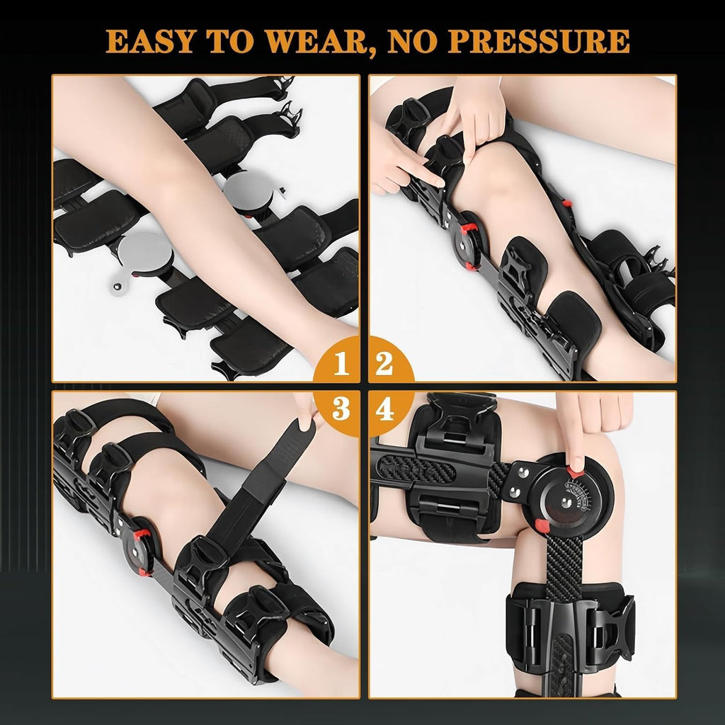 Carbon Fiber Unloader Knee Brace,Hinged Brace Knee Immobilizer for ACL,MCL,PCL Injury,Orthopedic Rehab,Post Op,Support for Arthritis Pain,Osteoarthritis Meniscus Tear(Applicable to left & right feet)