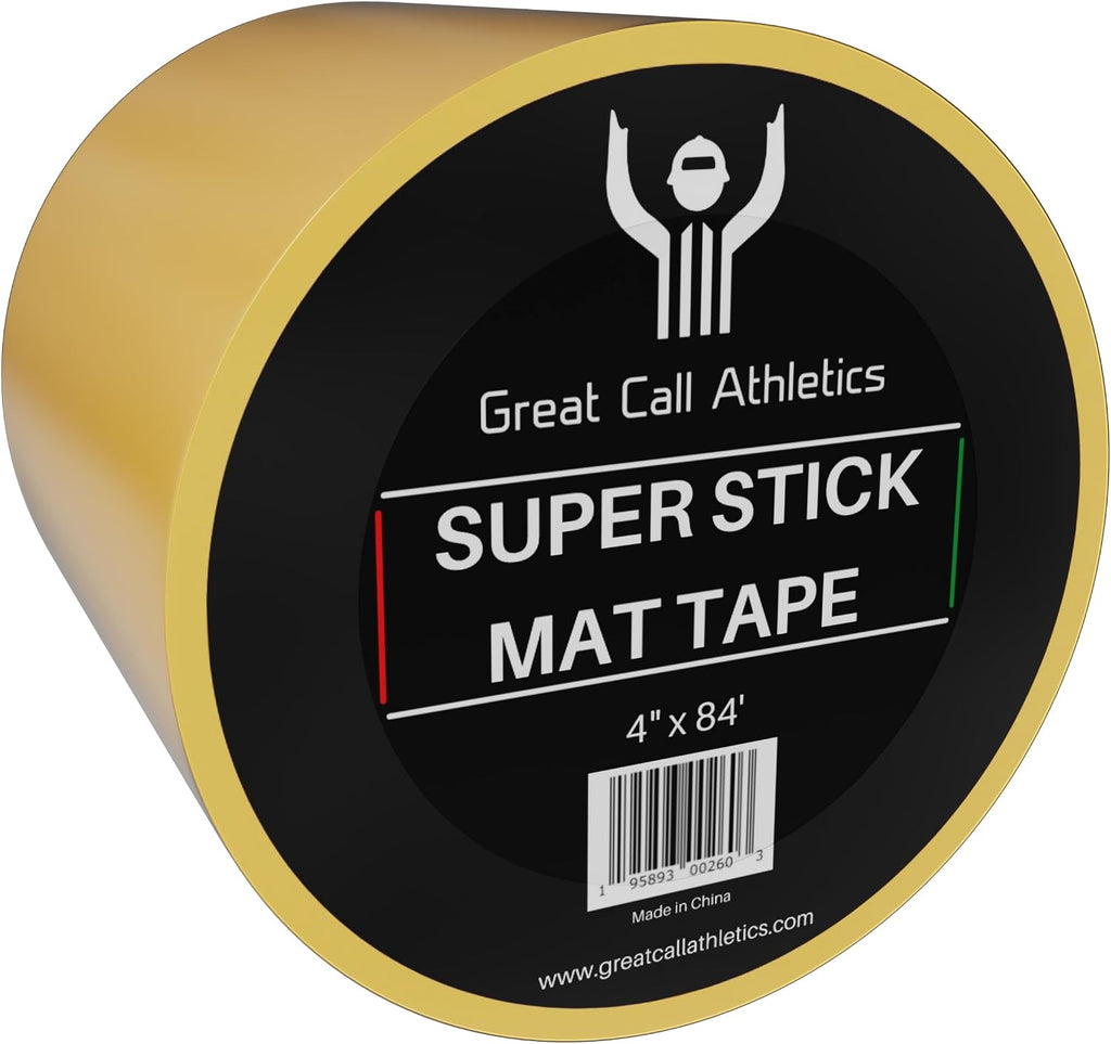 Great Call Athletics | 1 Case of 18 Rolls | Professional Super Stick Wrestling Mat Tape | 4' x 84' | Wrestling Gymnastics MMA Floor Clear Reusable