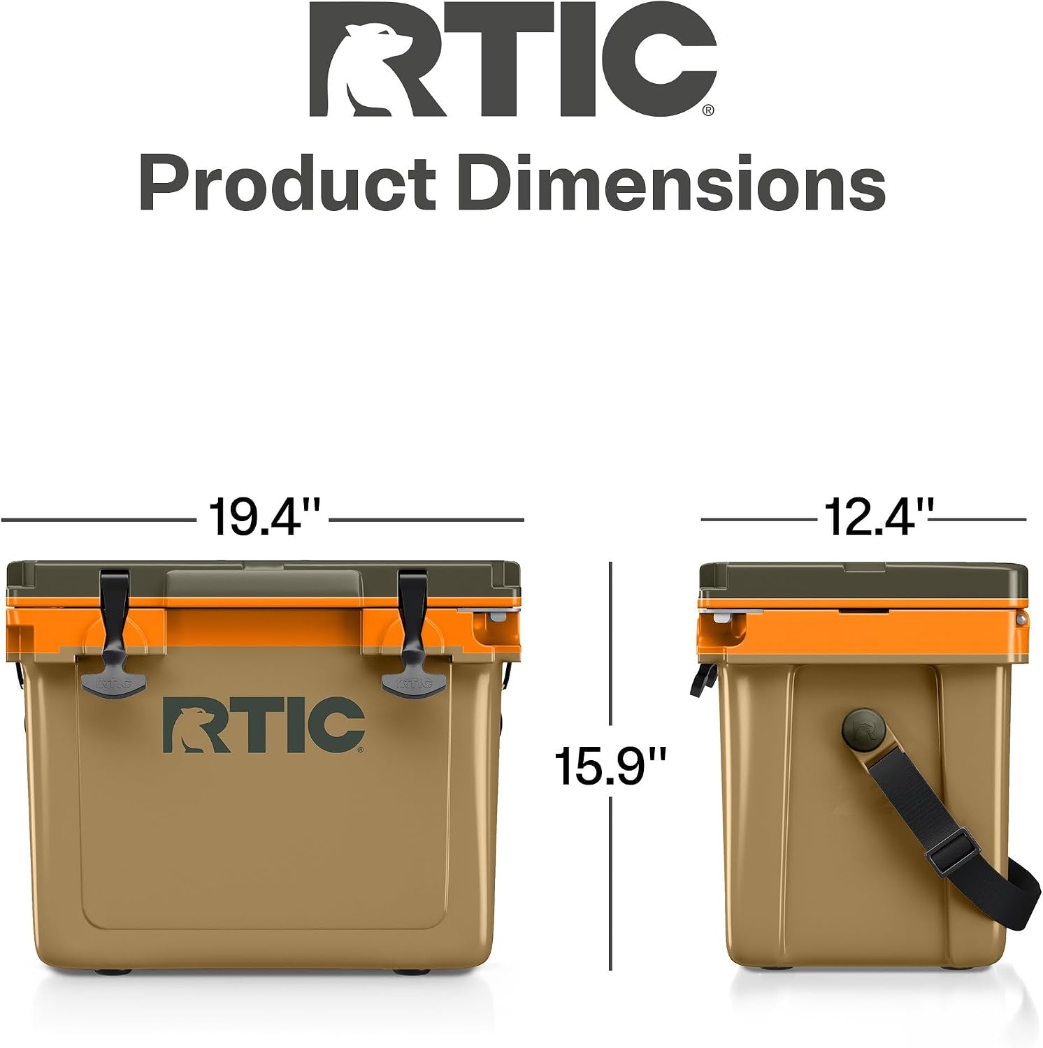 RTIC Ultra-Light Hard Cooler Insulated Portable Ice Chest Box for Drink, Beverage, Beach, Camping, Picnic, Fishing, Boat, Barbecue, 30% Lighter Than Rotomolded Coolers