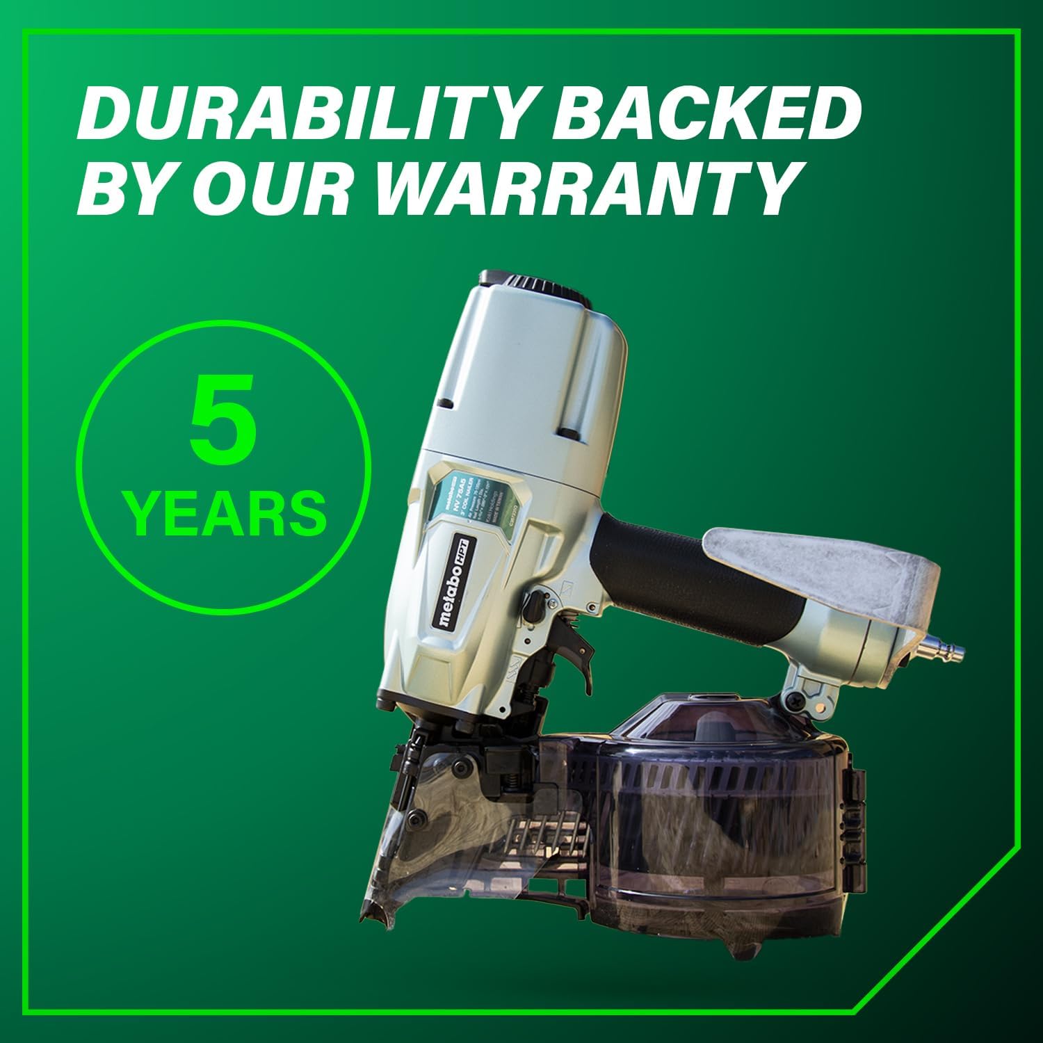 Metabo HPT Siding/Light Framing Coil Nailer, Pro-Preferred Pneumatic Power Nailers for Versatile Siding and Framing Tasks, Tool For 16° Wire 1-3/4'-3' and 15° Plastic to 1-3/4' - 2/14' Nails, NV75A5