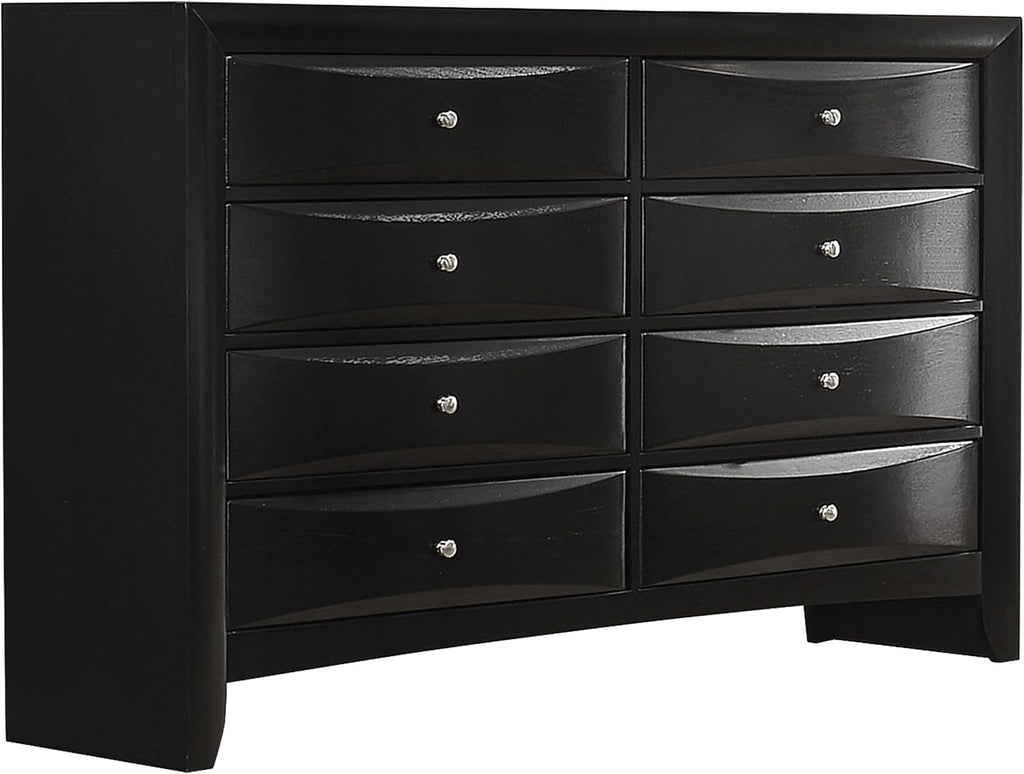Coaster Home Furnishings Briana Transitional 5-Piece Bedroom Set Queen Size Storage Bookcase Bed Frame 56-inch Headboard Black 202701Q-S5