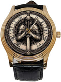 Sword in The Stone. Minimalist Knights of The Round Table, Excalibur King Arthur Solid Brass Watch