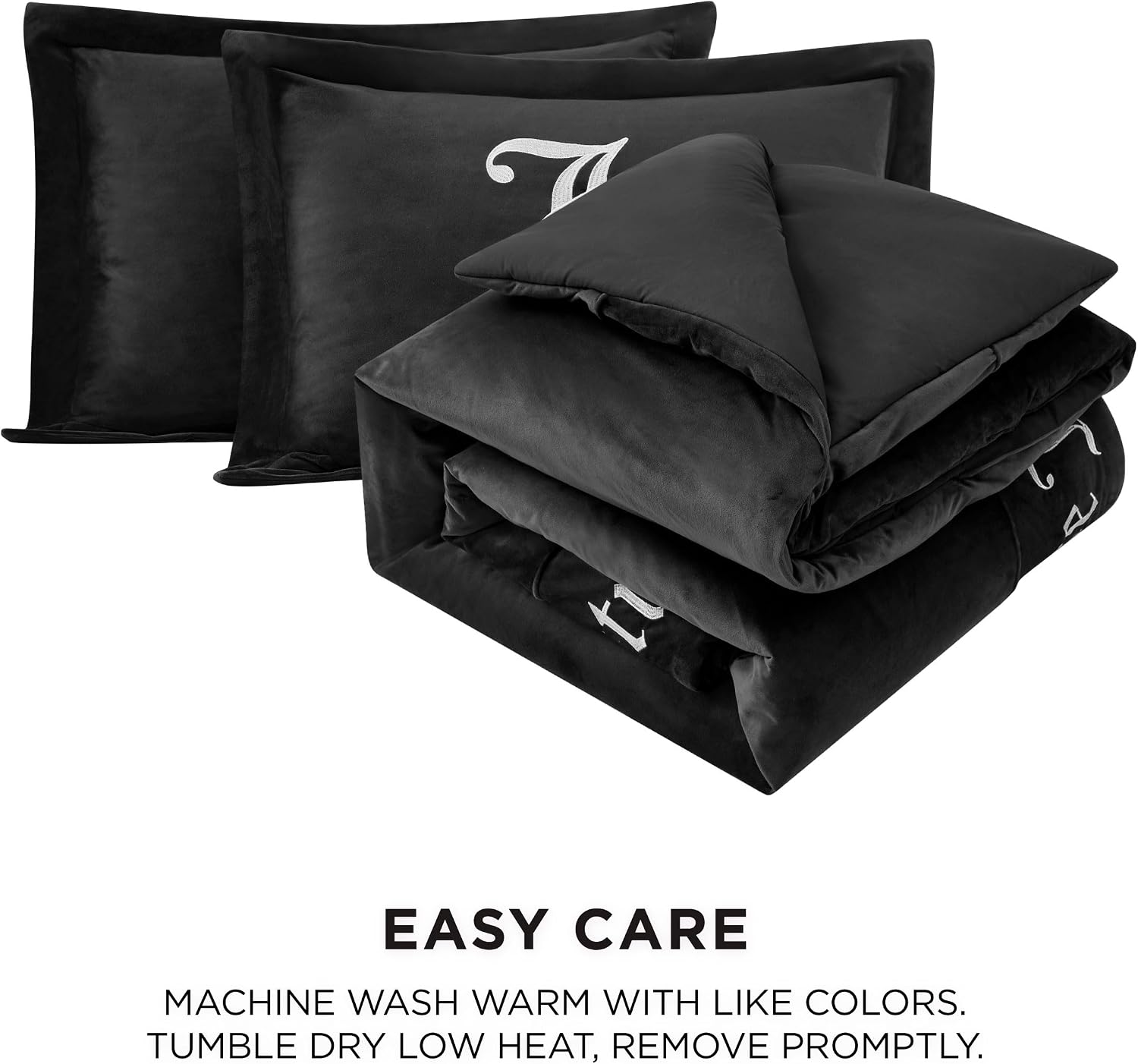 Juicy Couture - Comforter Set - Gothic Design Bedding - Full/Queen - 3 Piece Set Includes (1) 90' x 92' Comforter and (2) 20' x 26' Shams - Wrinkle Resistant - Premium Bedroom Decor - Black