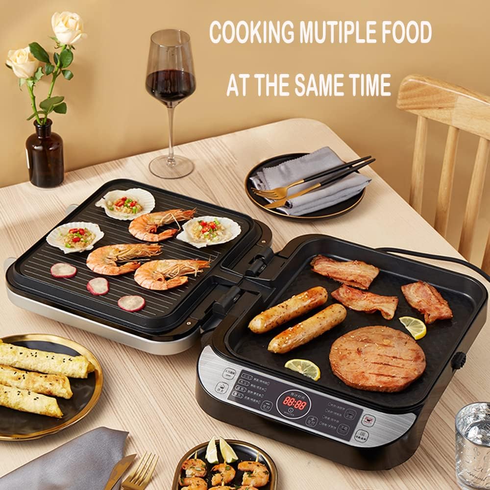 LIVEN Electric Baking Pan LR-FD431 Skillet Griddle, US DuPont Non-Stick Coating,Removable Upper and Lower Grill Pan, Easy to Clean,Electric Indoor Grill/Griddle