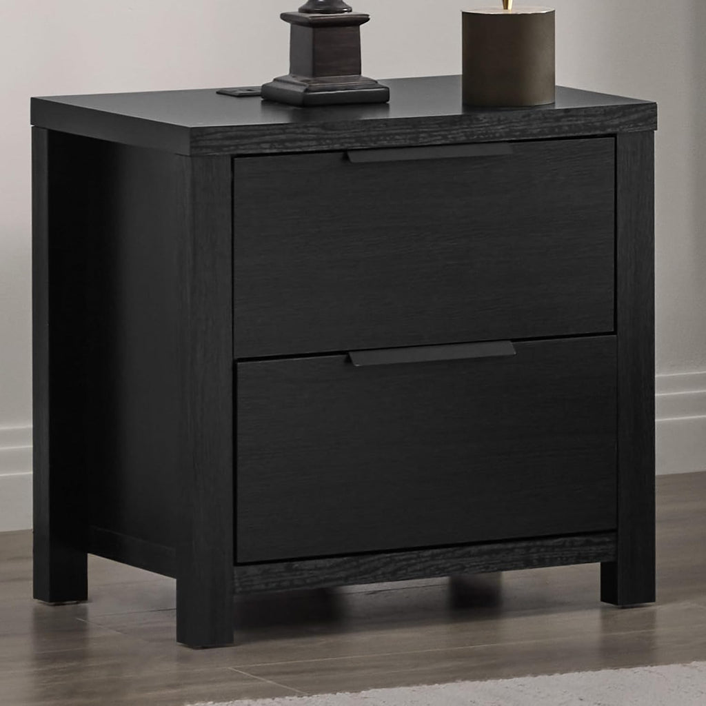 KISLOT 3 Pieces Bedroom Set, Full Size Wood Platform Bed Frame and 2 Nightstands, Storage Nightstand with Type-C Charging Port, Farmhouse Bedroom Furniture Set