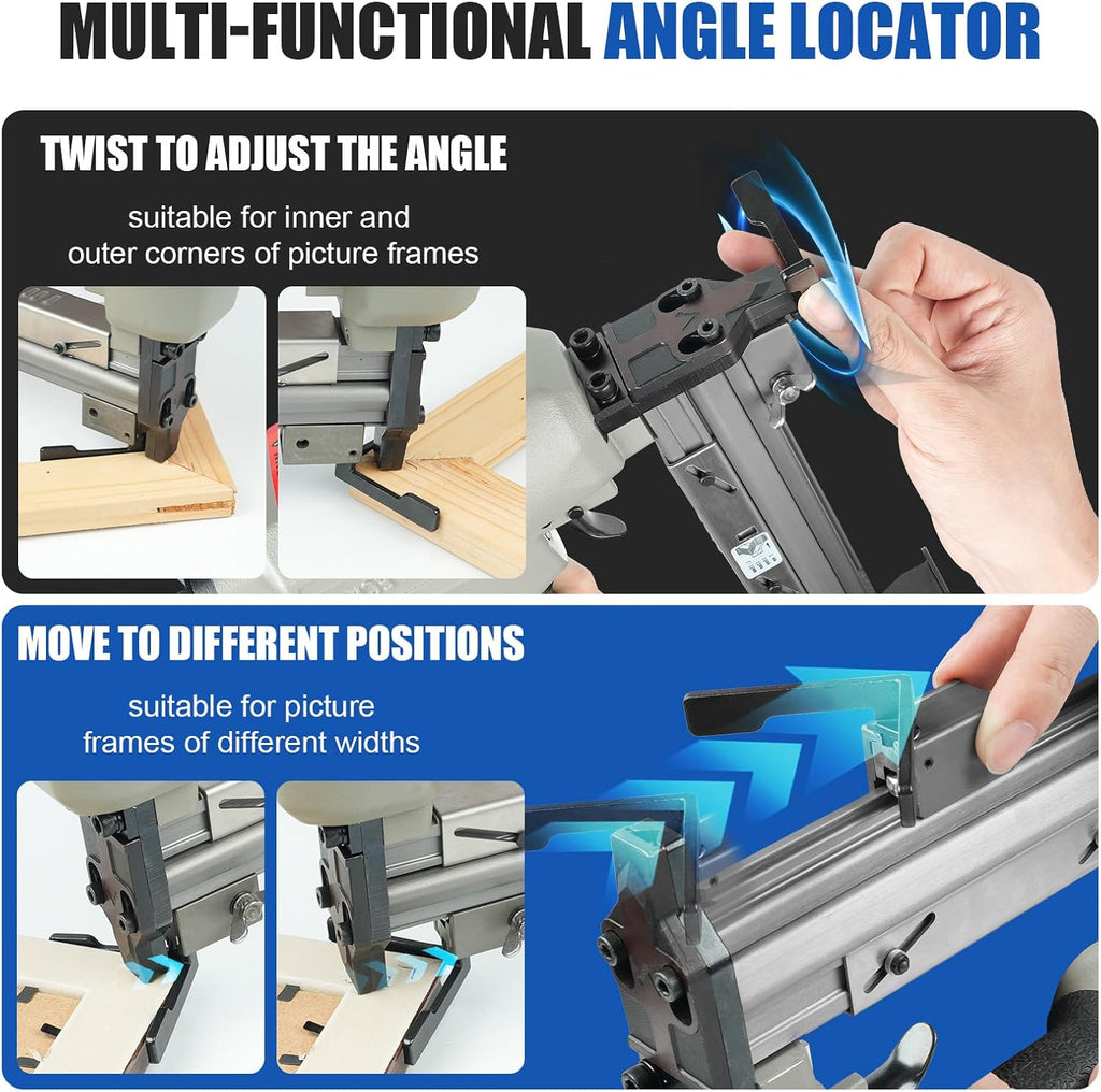 Woodpecker V1015 Pneumatic Picture Frame V Nailer Fits 7 mm to 15 mm (9/32' to 19/32') V Nails, Frame Stapler or Joiner for Picture Framing
