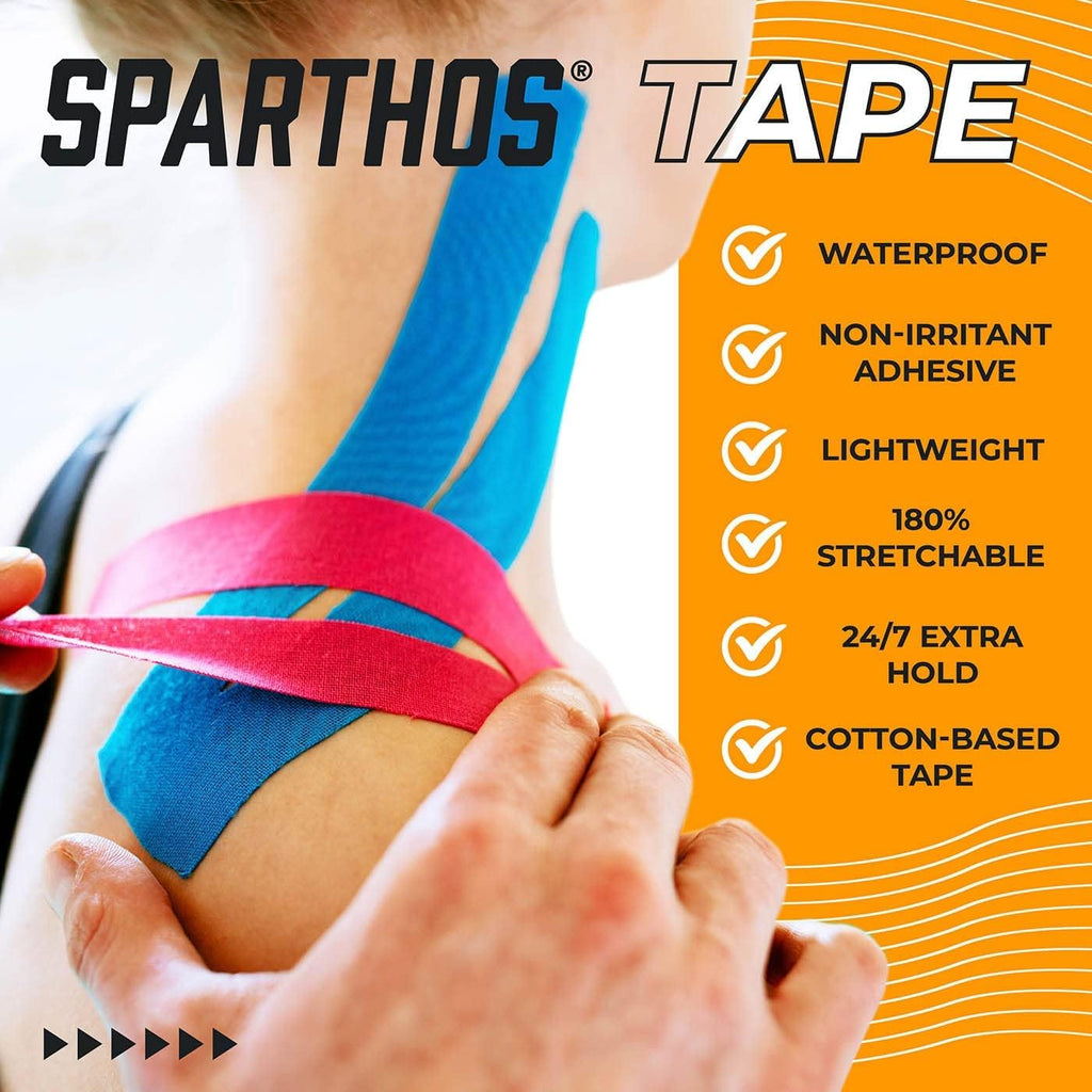 Sparthos Tape Color Bundle: Desert Beige + Electric Blue + Midnight Black [Uncut 115 ft. Roll] - Pack of 9