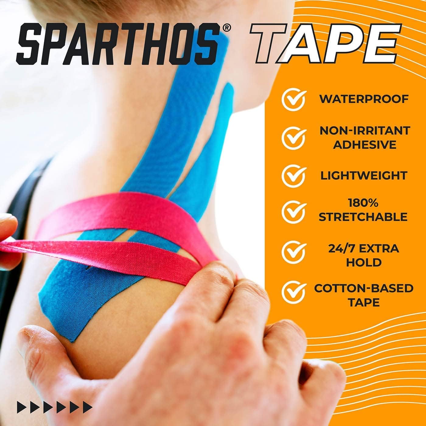 Sparthos Tape Color Bundle: Desert Beige + Electric Blue + Midnight Black [Uncut 115 ft. Roll] - Pack of 9