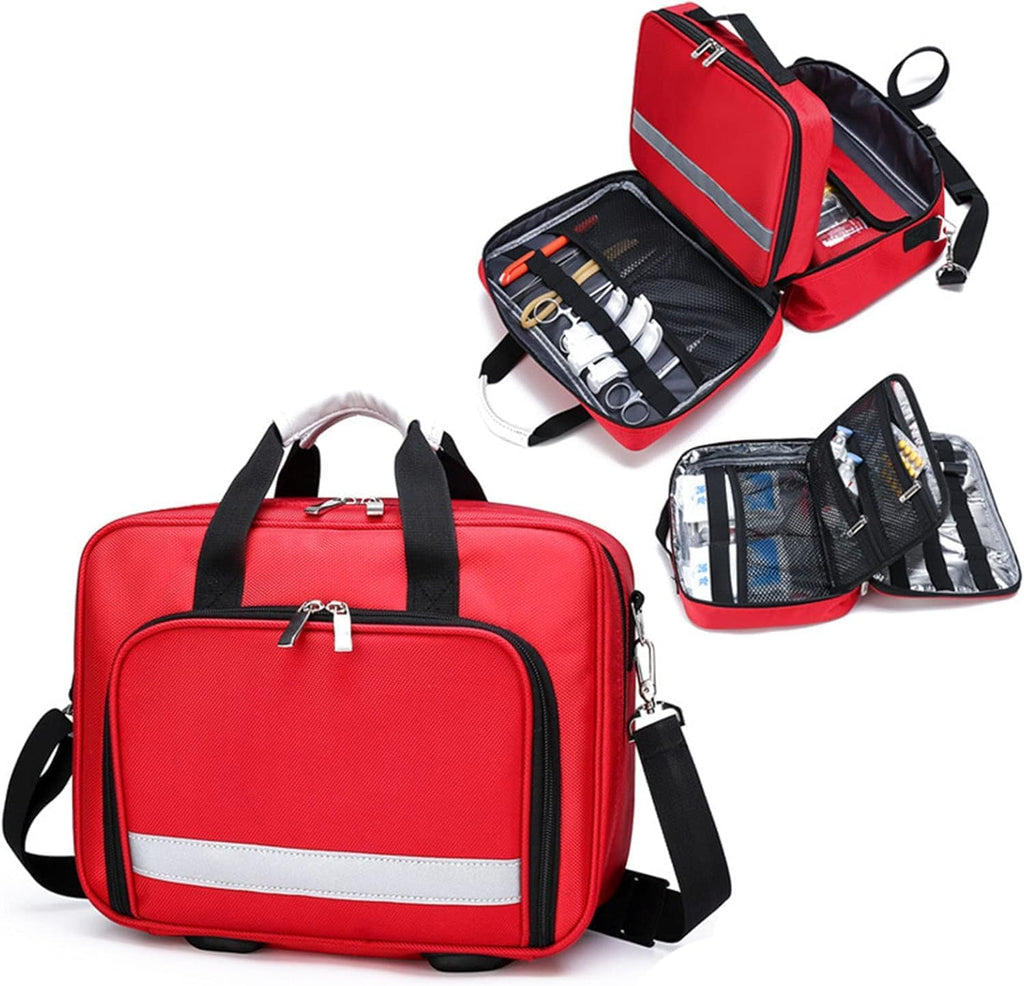IOCCIOBB Professional Empty First Responder Bag Emergency Shoulder Bag Empty, Trauma First Aid Kits Storage Bag with Handle for Home, Office, and Outdoor Adventures(Navy Blue)
