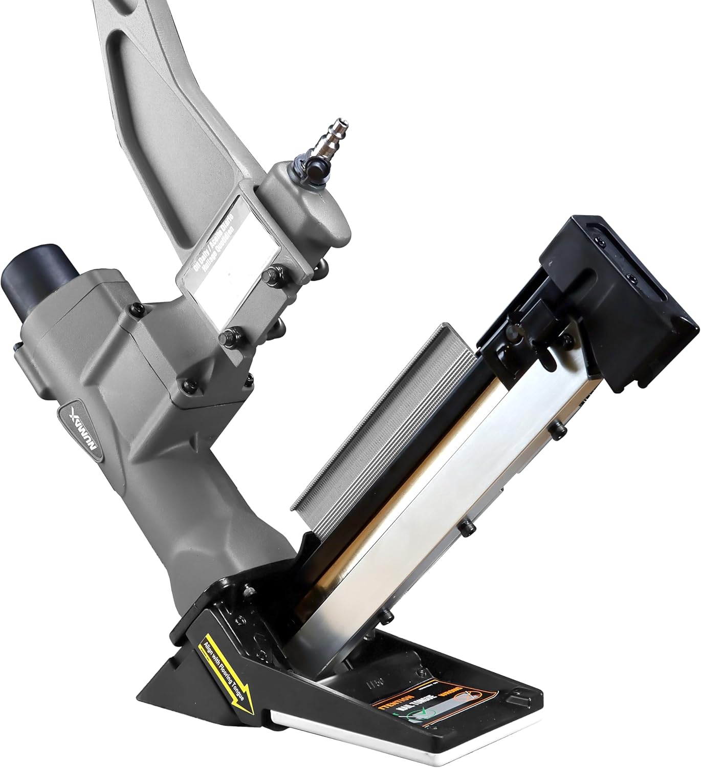 NuMax SFL618 Pneumatic 3-in-1 15.5-Gauge and 16-Gauge 2' Flooring Nailer / Stapler with Flooring Mallet and Interchangeable Base Plates
