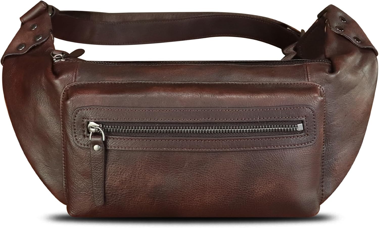 Genuine Leather Fanny Pack for Men and Women - Waist Hip Sling Crossbody Chest Purse (Coffee)