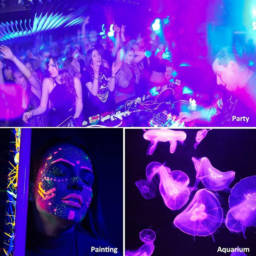 YANYCN 2 Pack 1000W LED Black Flood Light, Big Black Light Outdoor with Plug and Switch, IP66 Waterproof Blacklight for Glow Party, Halloween, Fluorescent Poster, Body Paint, Aquarium
