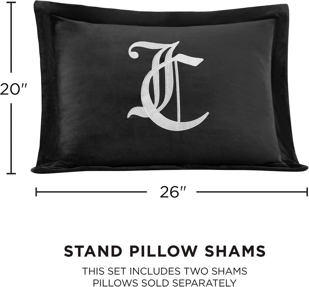 Juicy Couture - Comforter Set - Gothic Design Bedding - Full/Queen - 3 Piece Set Includes (1) 90' x 92' Comforter and (2) 20' x 26' Shams - Wrinkle Resistant - Premium Bedroom Decor - Black