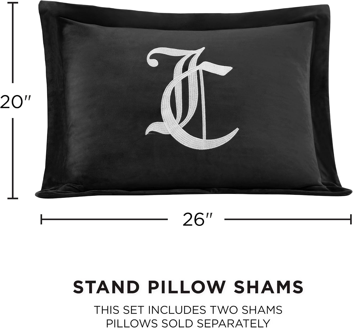 Juicy Couture - Comforter Set - Gothic Design Bedding - Full/Queen - 3 Piece Set Includes (1) 90' x 92' Comforter and (2) 20' x 26' Shams - Wrinkle Resistant - Premium Bedroom Decor - Black