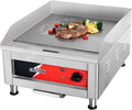 CROSSON ETL Listed 16'*16' Commercial Electric Countertop Griddle,Flat Top Griddles with Non-Stick 2/5' Thick Iron Cooking Plate for Restaurant and home use-120V/1750W,Spatula Included