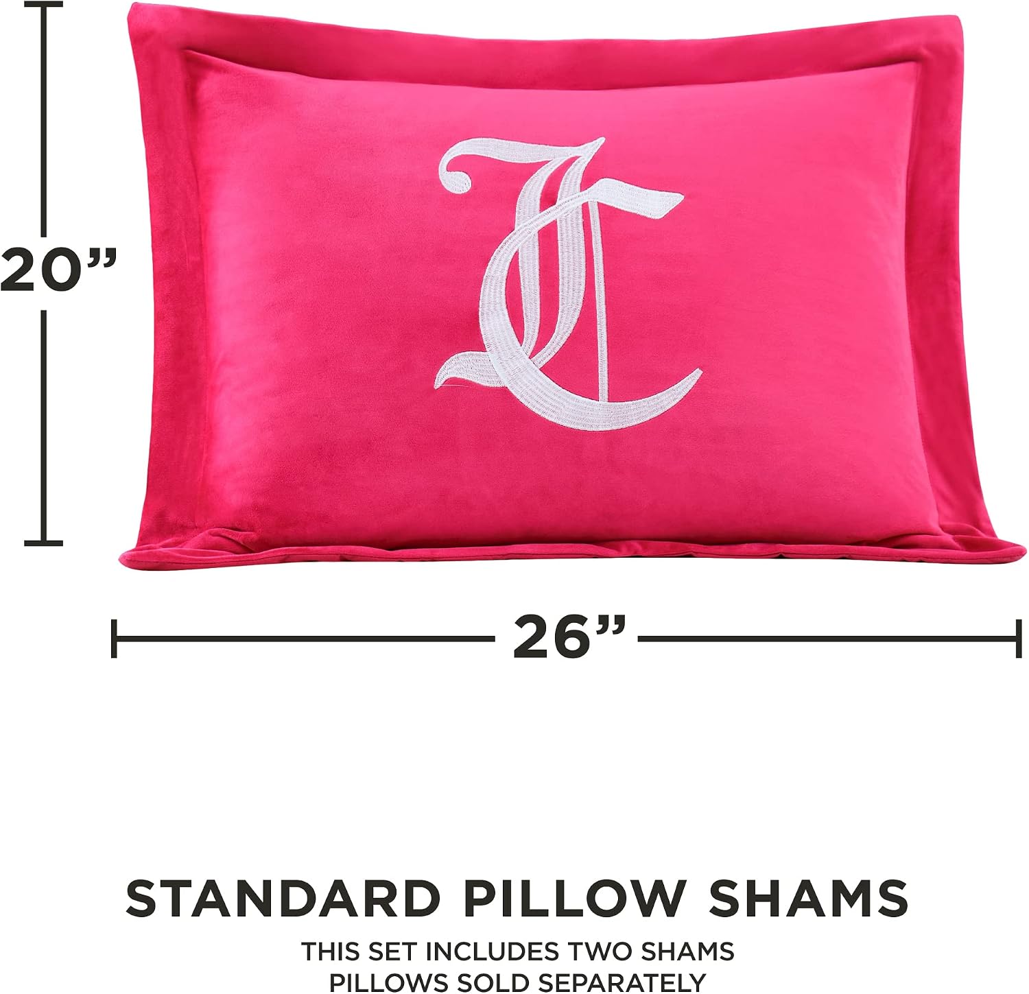 Juicy Couture - Comforter Set - Gothic Design Bedding - Queen - 3 Piece Set Includes (1) 90' x 92' Comforter and (2) 20' x 26' Shams - Wrinkle Resistant - Premium Bedroom Decor - Hot Pink