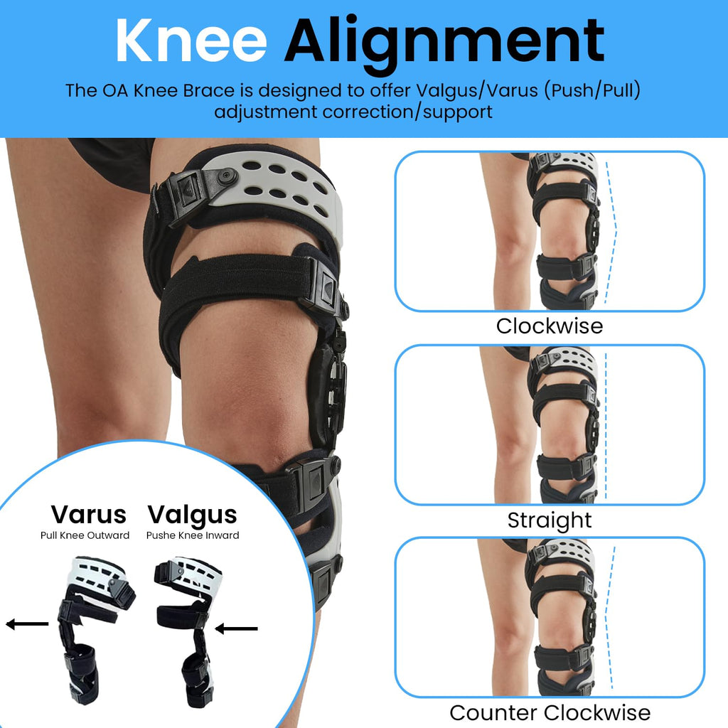 Comfyorthopedic OA Unloader Knee Brace Support for Osteoarthritis, Bone on Bone Arthritis Knee Joint Pain Cartilage Relief, Medial /Inside Plus Size Offloader L1851/L1843 Fits Up to 32in Thigh Circumference