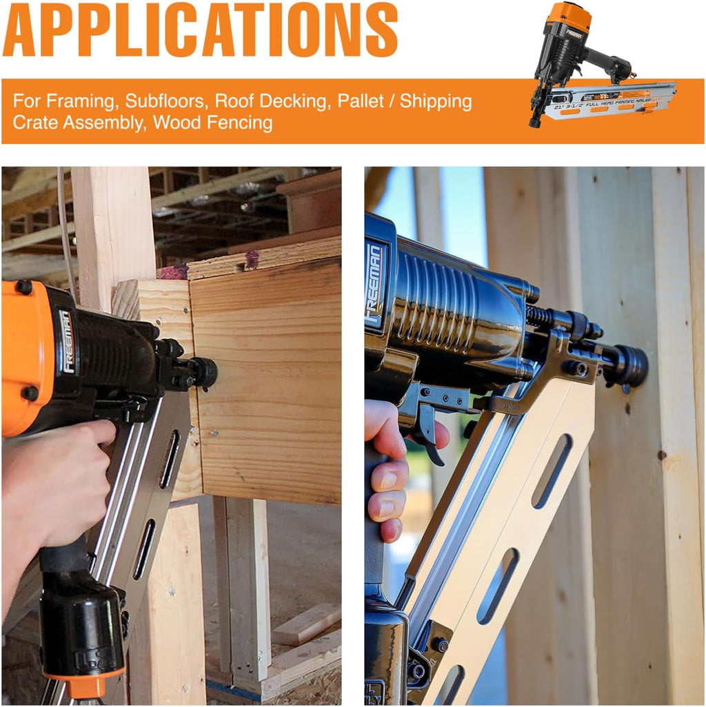 Freeman PFR2190 Pneumatic 21 Degree 3-1/2' Framing Nailer with Case