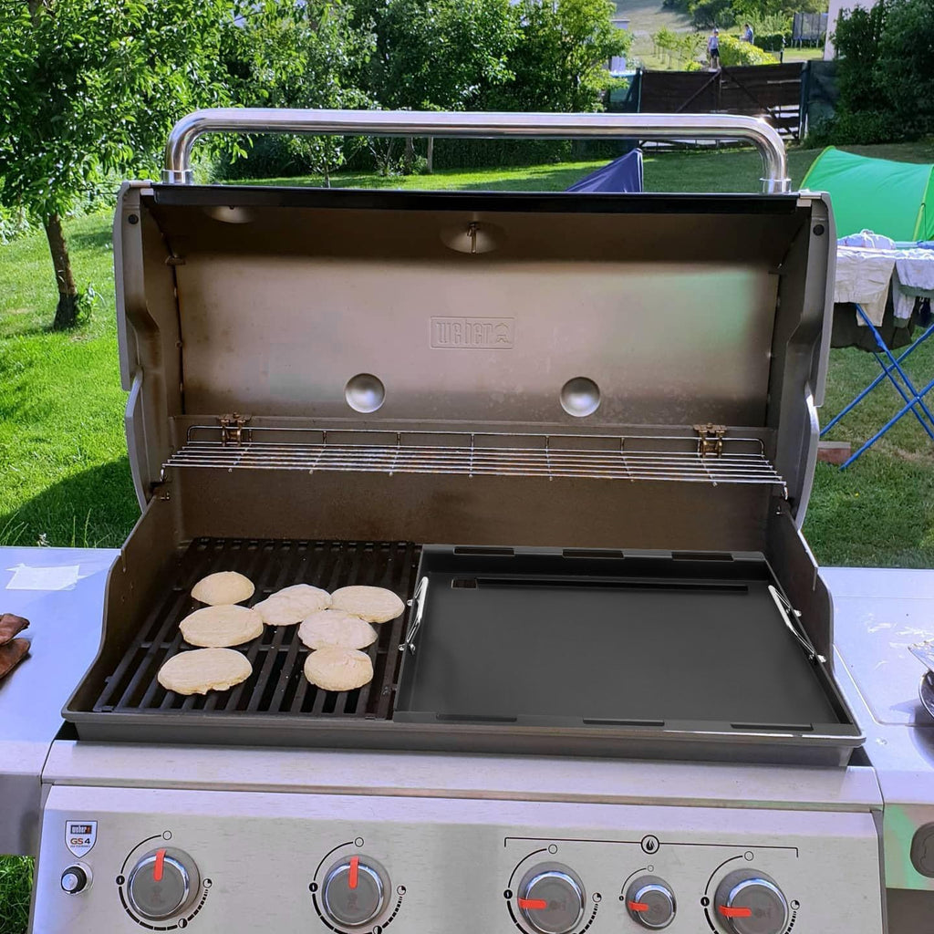 Cooking Griddle Inserts and Grate for Weber Genesis II 400 Series, Flat Top Grill Griddle for Weber GS4 Genesis II E-410 S-410 E-435 S-435 E/S-440, Replace for 6789 Full Size Griddle, 66097