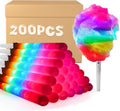 200 Pcs LED Cotton Candy Sticks – Waterproof Reusable Light-Up Cones – Glow in the Dark Candy Holders – Vibrant Flashing Colors – Party Supplies for Christmas, Birthdays, Weddings & Festivals