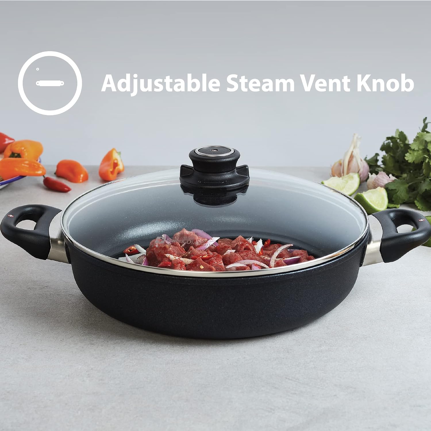 Swiss Diamond HD Classic Nonstick Induction Sauté Pan w/Lid - 3.8 Qt (10.25')