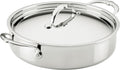 Hestan ProBond Luxe 3.5-Quart Sauteuse Braiser with Lid, Professional Clad Stainless Steel, ProCore Tri-Ply Clad Construction, Polished Exterior, Induction & Oven Safe
