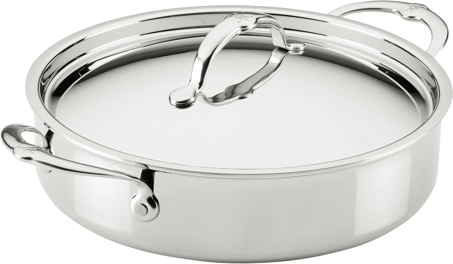 Hestan ProBond Luxe 3.5-Quart Sauteuse Braiser with Lid, Professional Clad Stainless Steel, ProCore Tri-Ply Clad Construction, Polished Exterior, Induction & Oven Safe