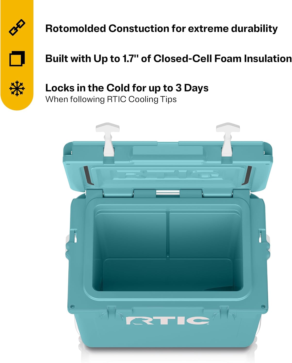 RTIC Ultra-Tough Cooler, Hard Insulated Ice Chest Box for Beach, Drink, Beverage, Camping, Picnic, Fishing, Boat, Barbecue