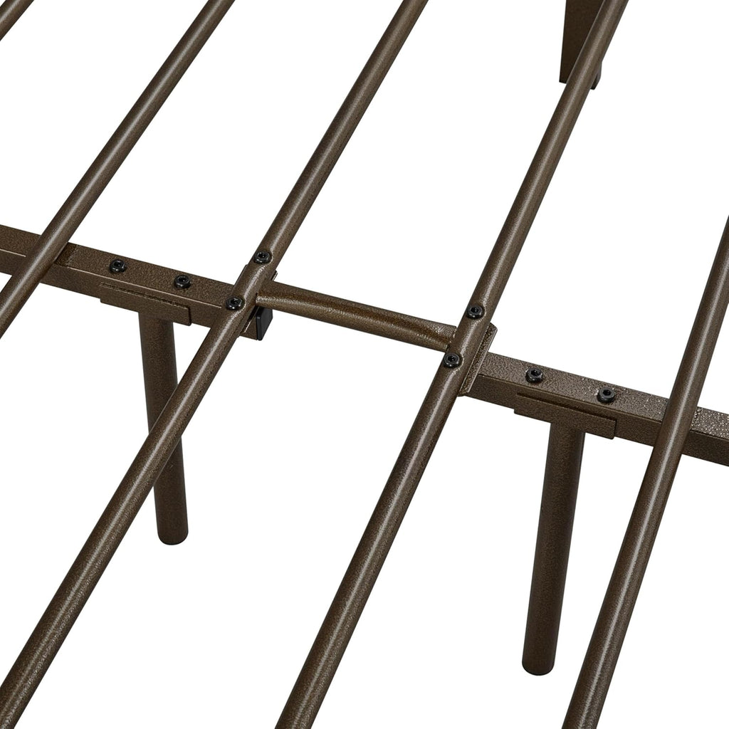 Yaheetech Classic Metal Platform Bed Frame Mattress Foundation with Victorian Style Iron-Art Headboard/Footboard/Under Bed Storage/No Box Spring Needed/Queen Size Bronze