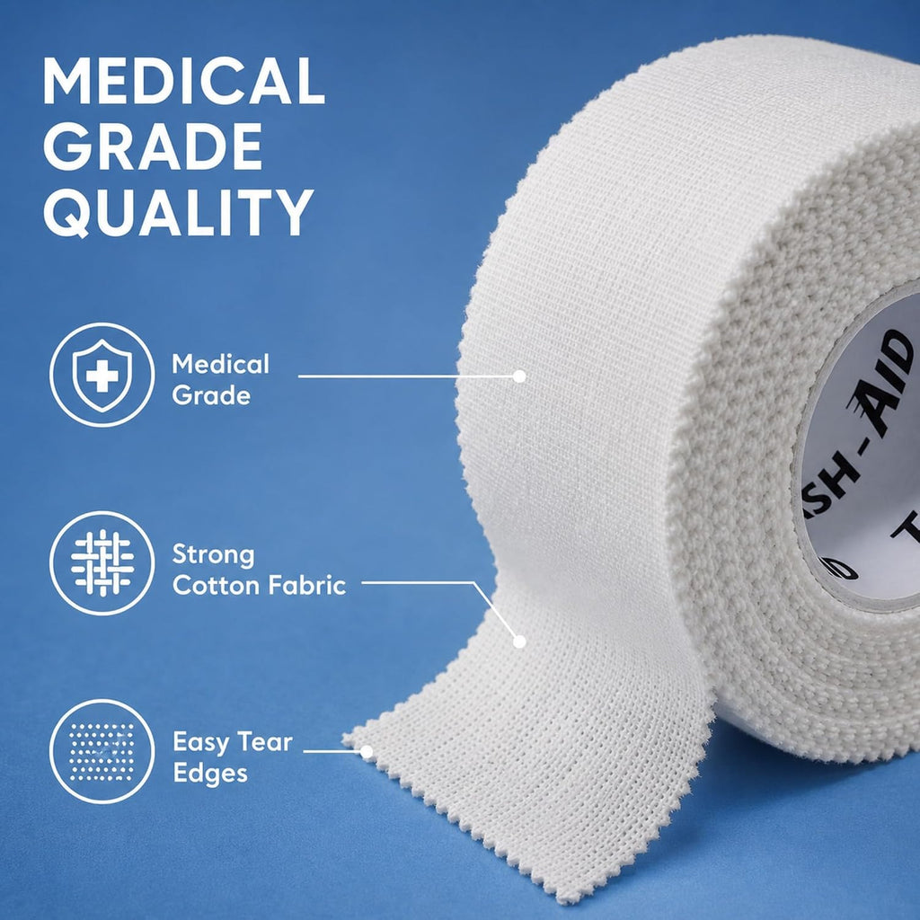 Athletic Tape – Case of 192 Rolls (1.5' x 10 Yards) | Bulk Sports Tape for Athletic Trainers, Teams, Physical Therapy & Gyms | Strong Adhesion, Latex-Free, Easy Tear, Rigid Support – White