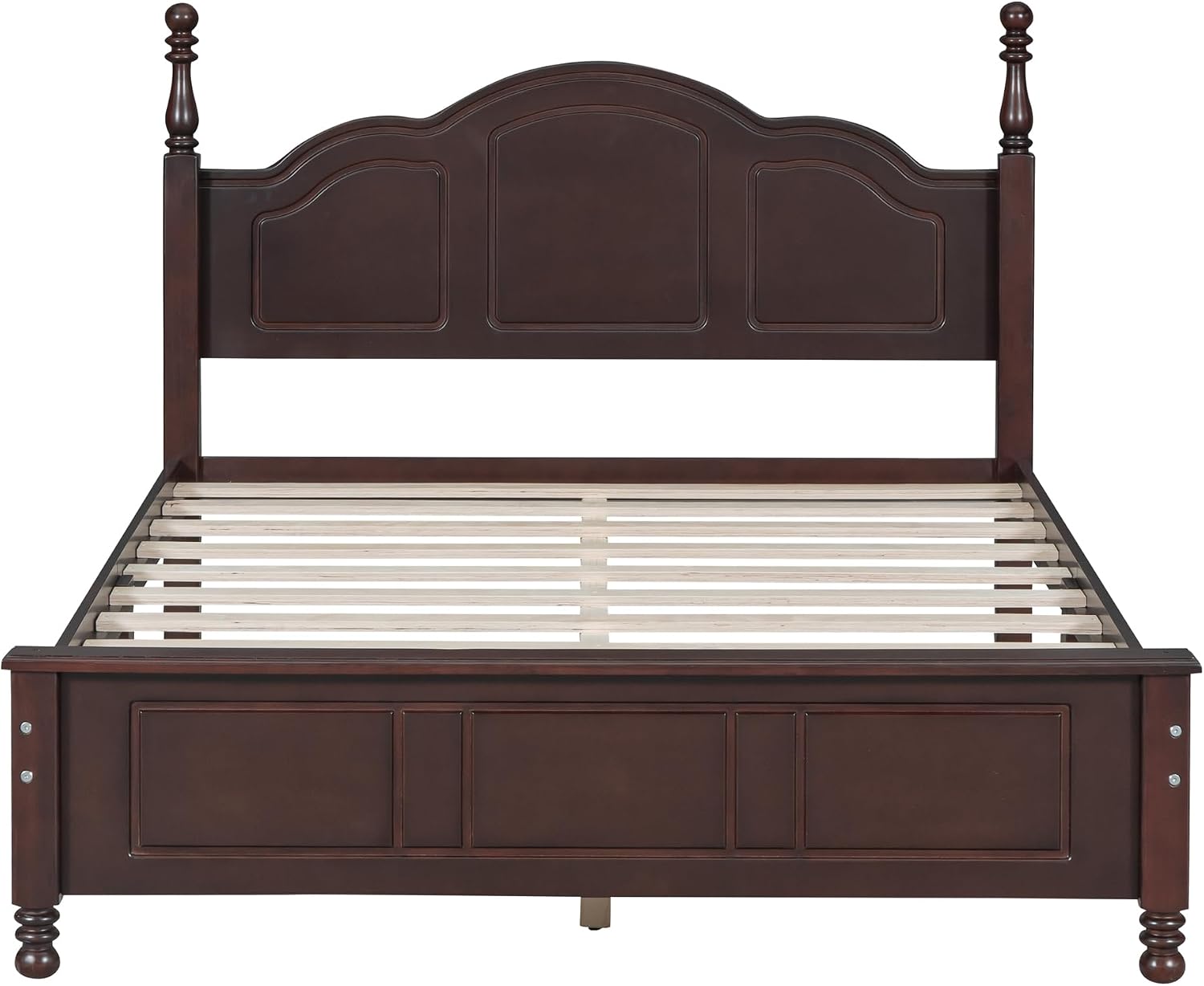 Merax 3 Pieces Modern Rustic Wood Bedroom Furniture Set with Full Size Bed Frame, 2 Night Stands with Drawers, Easy Assemble Dark Walnut