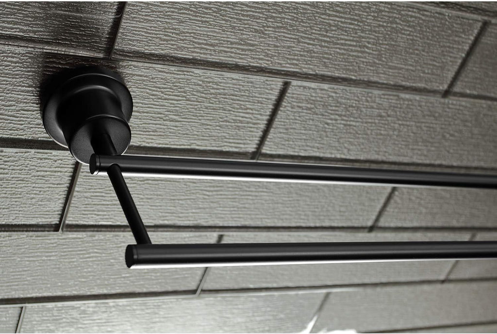 Kingston Brass BAH8213478MB Concord 5-Piece 24-Inch Dual Towel Bar Bathroom Accessory Set in Matte Black