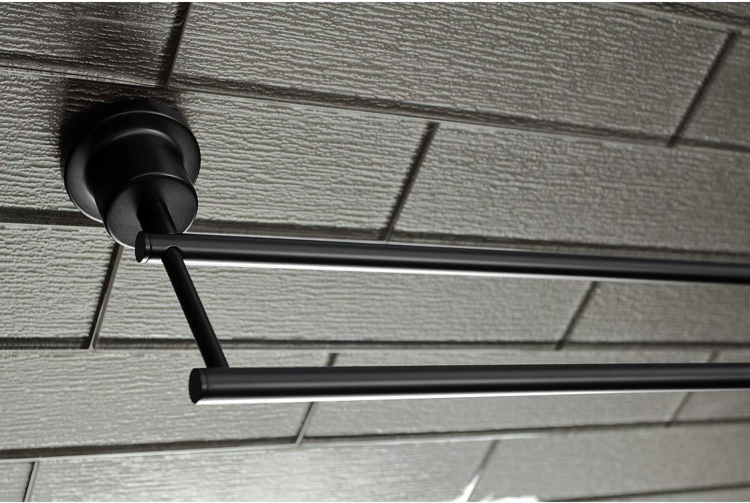 Kingston Brass BAH8213478MB Concord 5-Piece 24-Inch Dual Towel Bar Bathroom Accessory Set in Matte Black